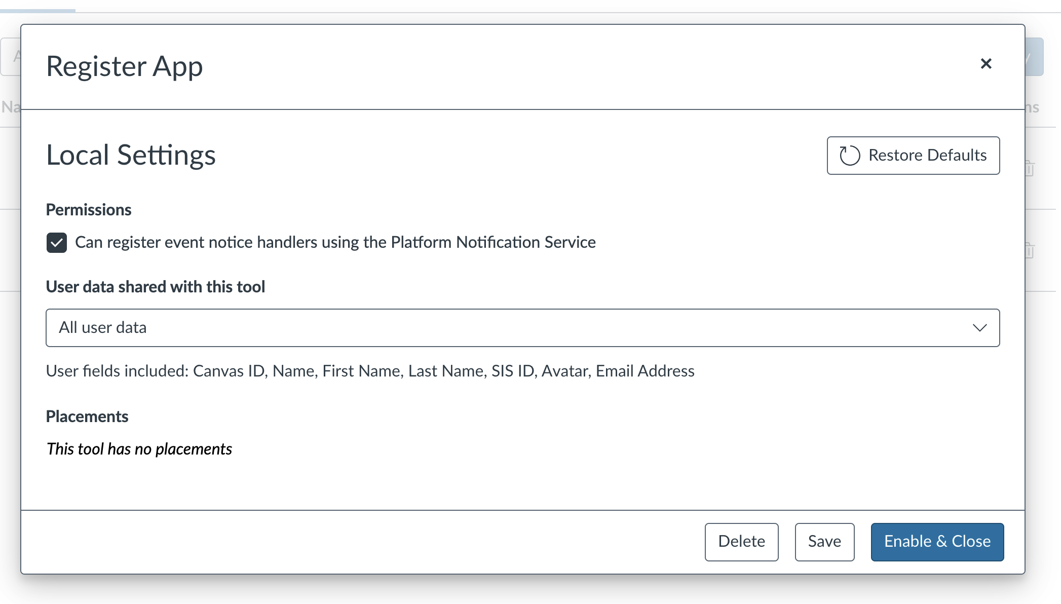 Dynamic Registration Scopes